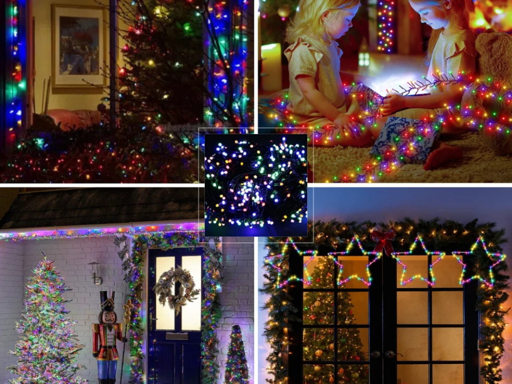 Lytworx 250 Multicolour LED Fairy Lights – 12.4m Christmas String Decoration