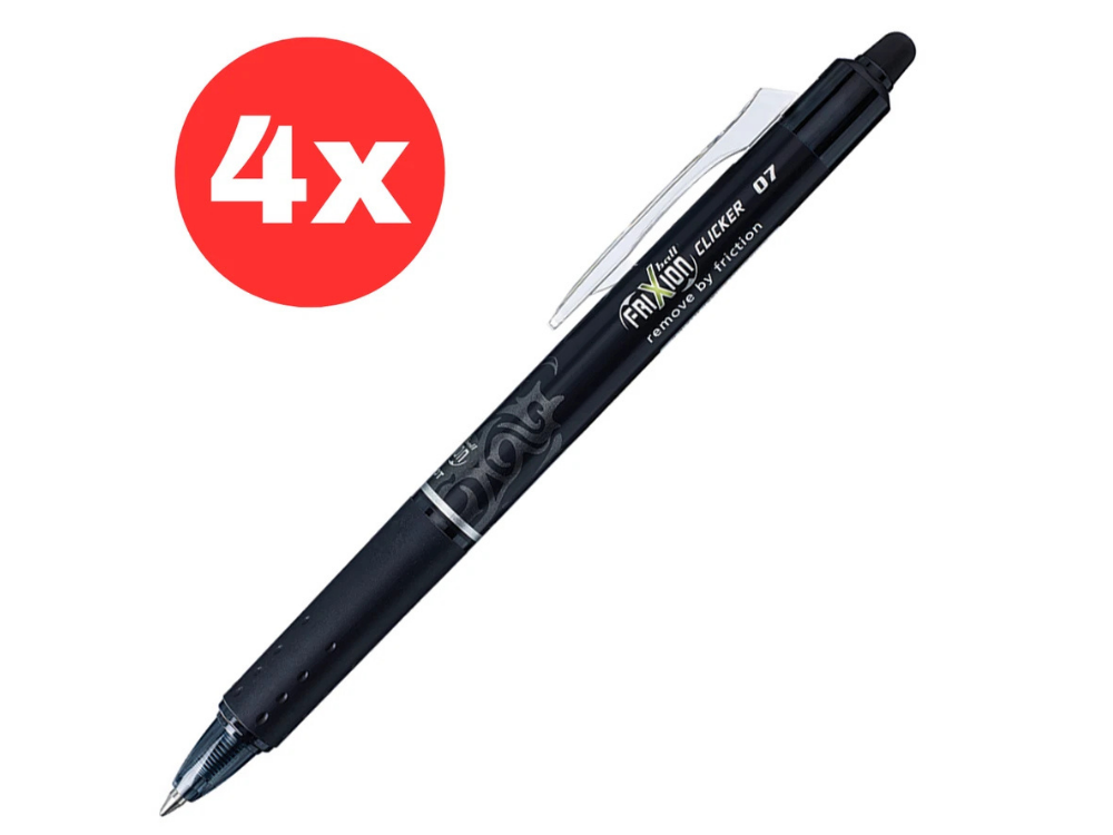 Pilot FriXion 0.7 Retractable Erasable Pen – Ball Clicker, Blue/Red/Black (1x, 2x, 4x)