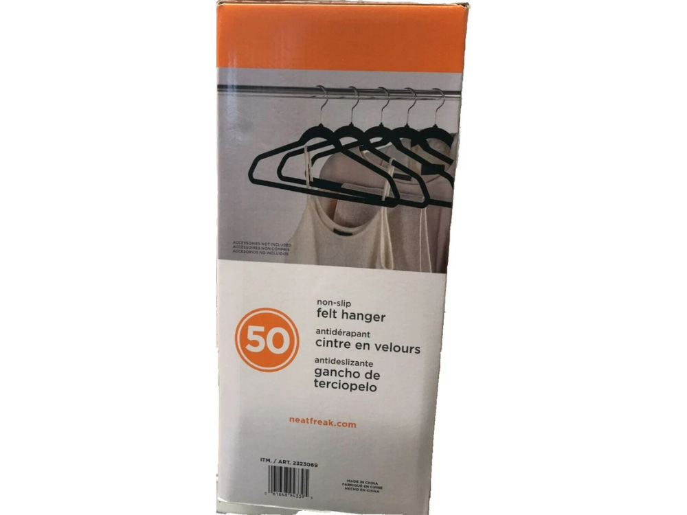 50x Black Velvet Hangers by Neatfreak – Ultra Thin, Non-Slip