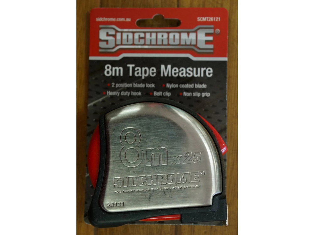 Sidchrome 8M Retractable Measuring Tape – Metric, Flexible