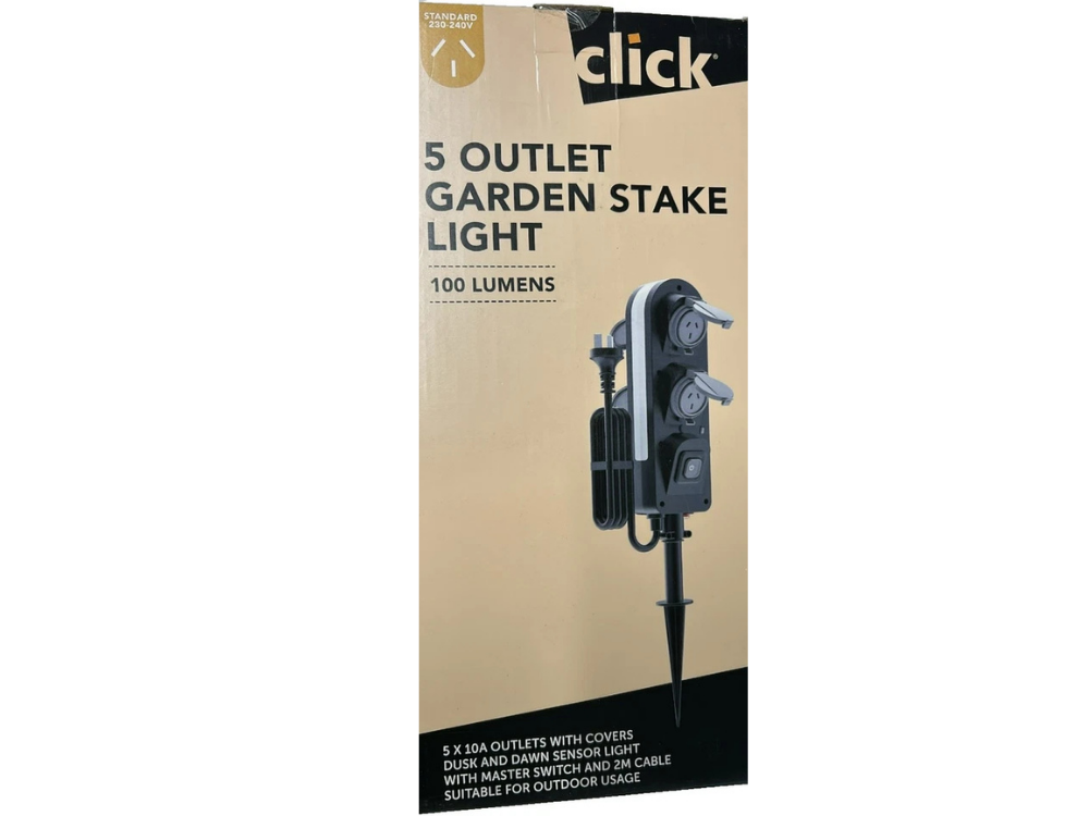 Outdoor 5-Outlet Powerboard with Sensor, IP55 Rated