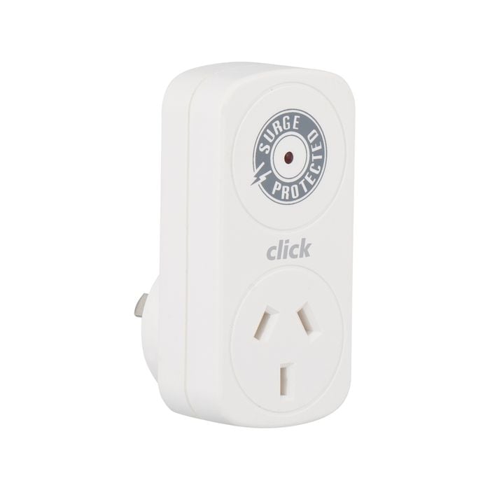 Click Plug In Adaptor With Surge Protection Single Outlet