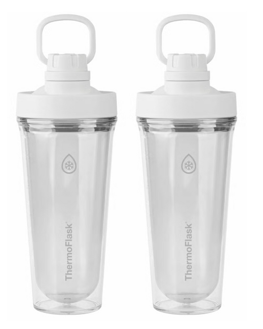 Thermoflask Tritan Shaker Spout Lid With Agitator 710ml 2 Pack White
