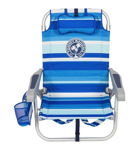 Tommy Bahama 5 Position Beach Chair Green/Blue Stripe