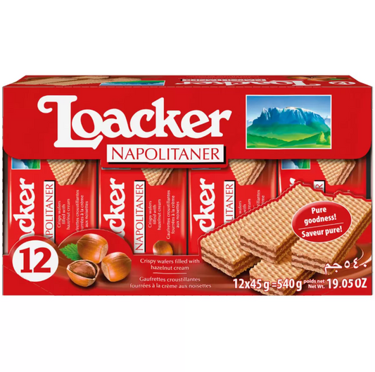 Loacker Napolitaner Bars 12 x 45g