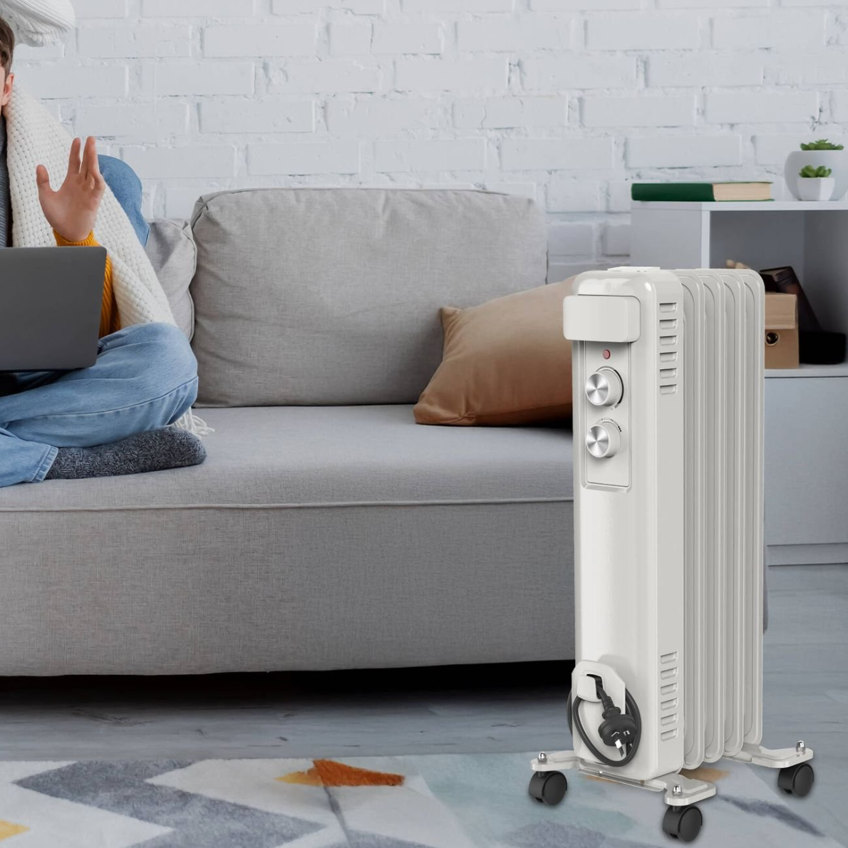Click 1000W 5 Fin Oil Column Heater