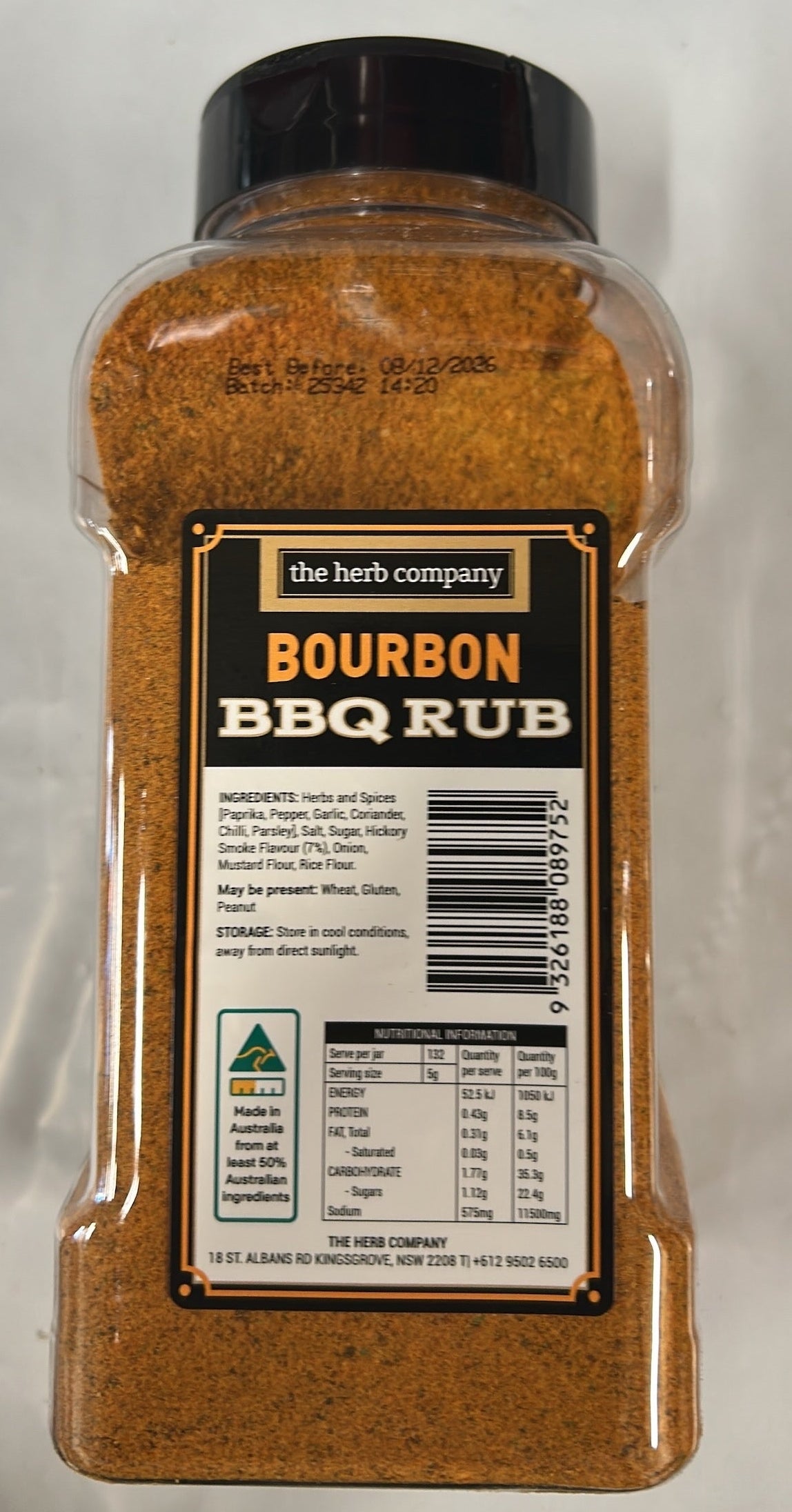The Herb Company Bourbon BBQ Rub Seasoning 660g