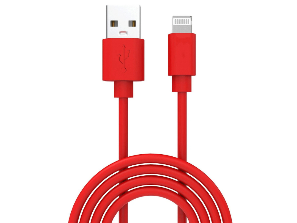 Laser USB Charging Cable for iPhone, iPad & Tablet – Red