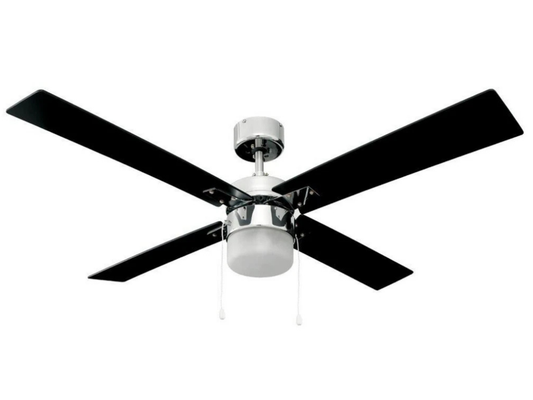 Heller 1300mm Ceiling Fan with Light – 4 Reversible Blades, Chrome, 60W