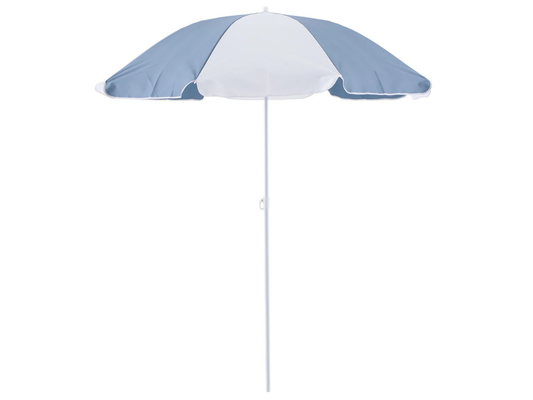 Marquee 2M Portable Beach Umbrella – Blue & White Sunshade Canopy