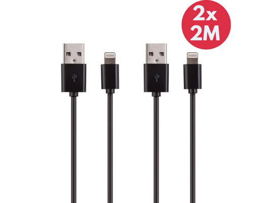 2x Laser USB Charger Cables for iPhone 14-11 Pro Max & iPad
