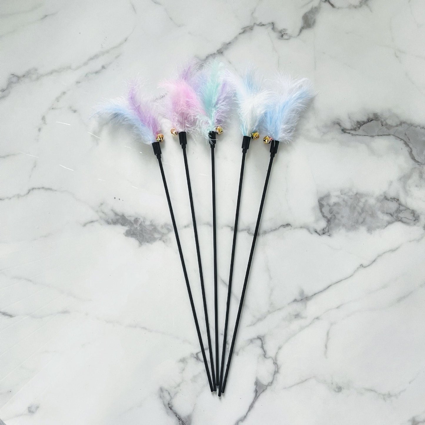 Cat Feather Toy PVC 50cm Macaron Turkey 50cm (including colorful feathers)