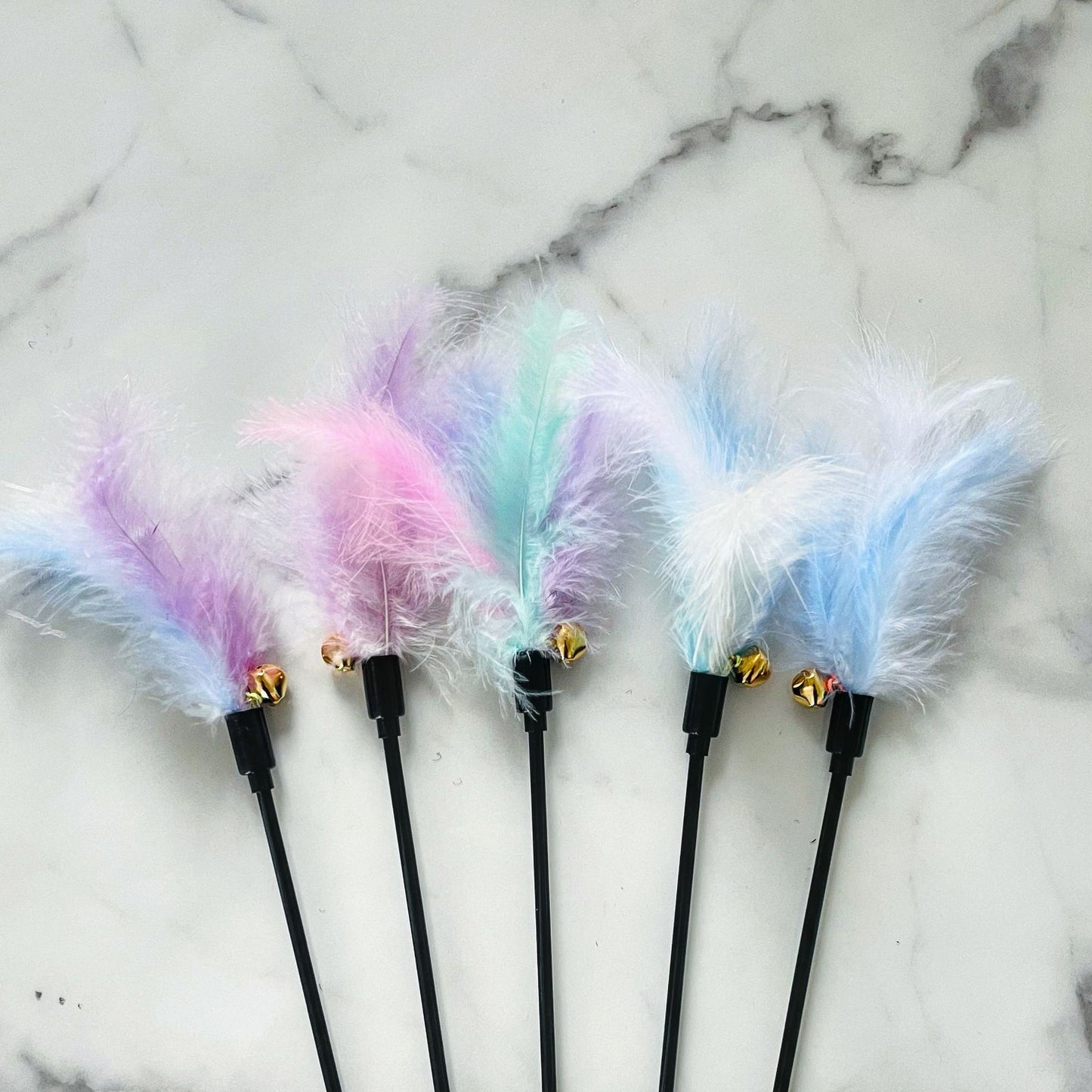 Cat Feather Toy PVC 50cm Macaron Turkey 50cm (including colorful feathers)