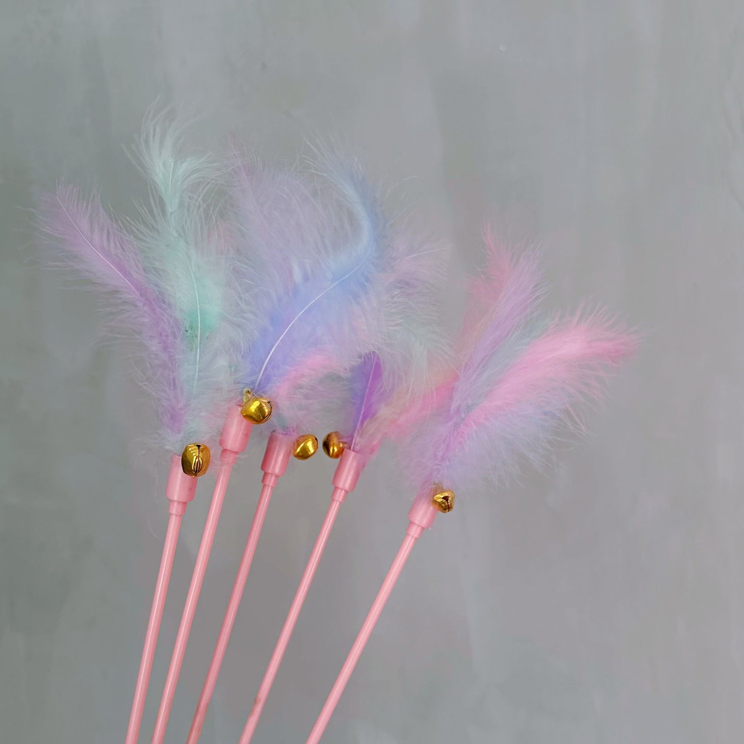 Cat Feather Toy PVC 50cm Macaron Turkey 50cm (including macaron turkey feather)