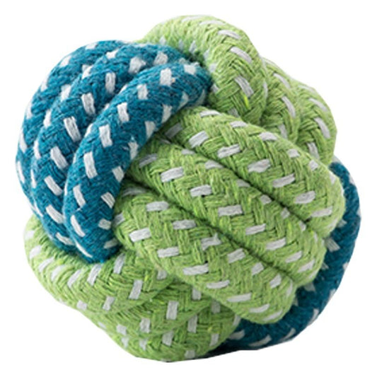 Sour bear Dog Chew Toy Cotton Rope Molar Bite Resistance Two-tone basketball Blue