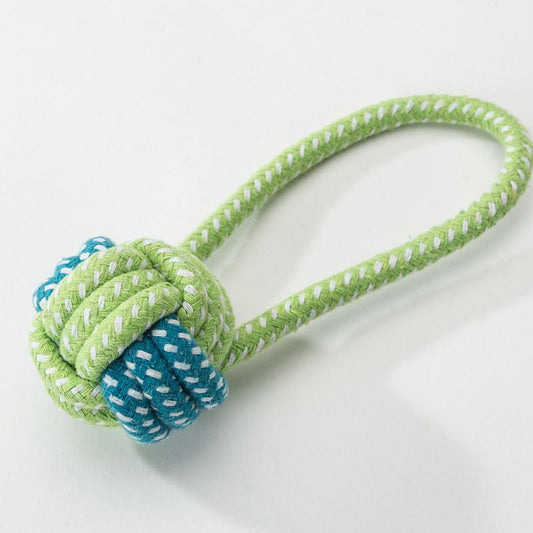 Sour bear Dog Chew Toy Cotton Rope Molar Bite Resistance Two-tone basketball Green