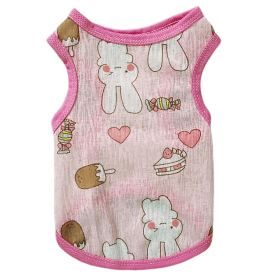 Pet Vest Polyester Summer Dog Cat Clothing Love watermelon red M