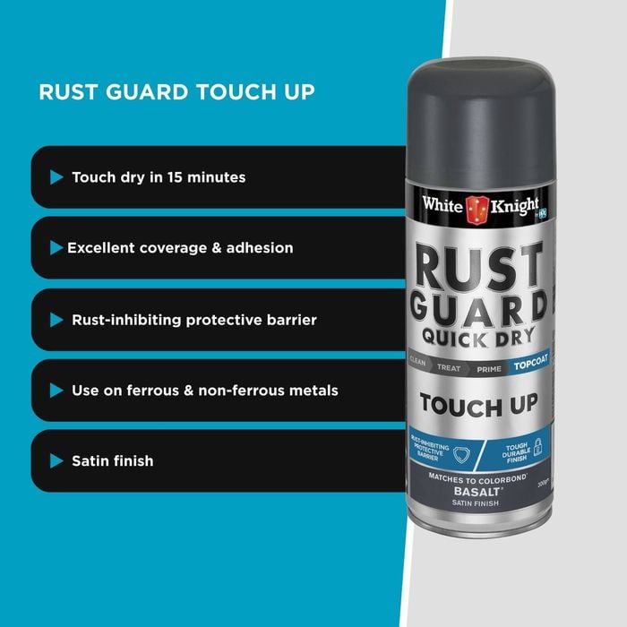 White Knight Rust Guard 300g Basalt Touch Up Spray Paint Satin Finsih