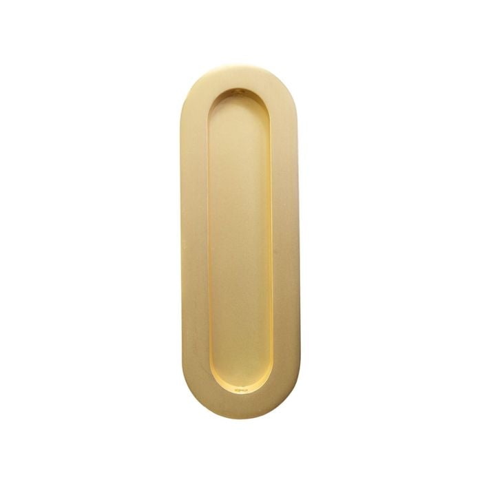 Lemaar 150 x 50mm Radius Flush Pull Brushed Brass Sliding Cavity Door Handle