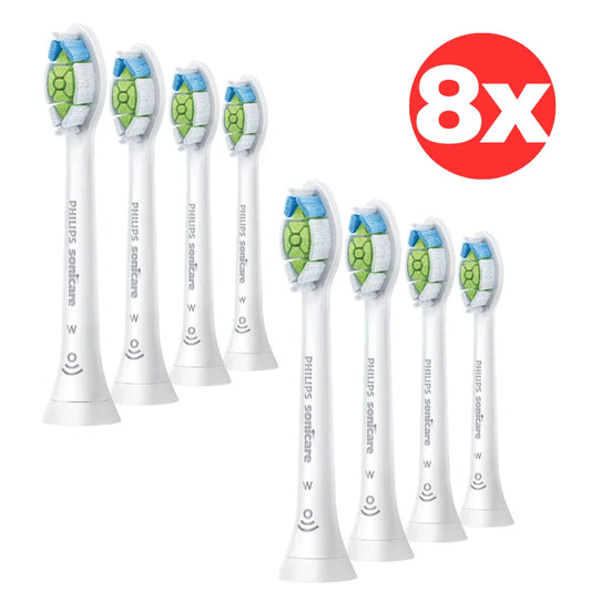 8X Genuine Philips Sonicare W2 Optimal Black Standard Electric Toothbrush Heads