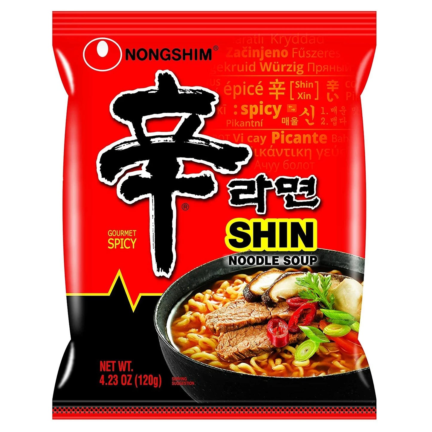 20x Nong Shim Shin Ramyun Spicy Instant Korean Noodles Soup Raman 120g each pack