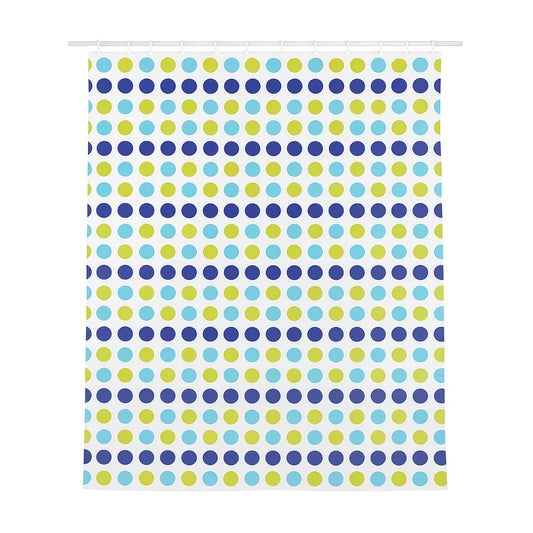 Supertex Shower Curtain PVC Printed  Polka Dots Blue/Green